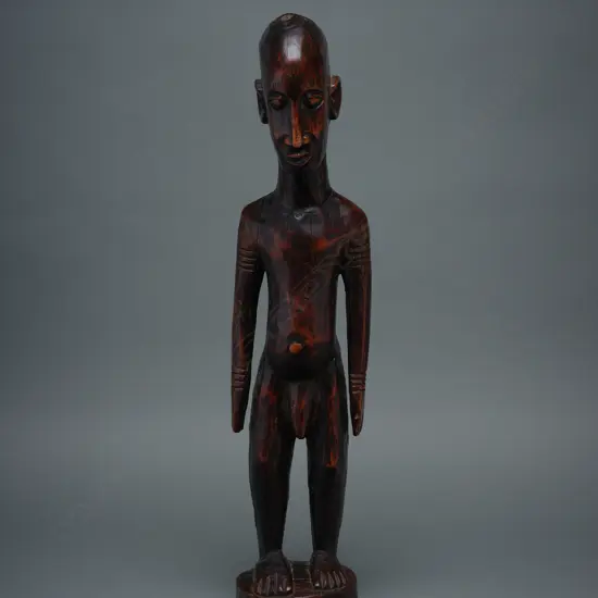 African wooden male figure,